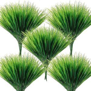 14 Bundles Fake Plants Outdoor,Artificial Grass,UV Resistant Fake Bushes Plastic